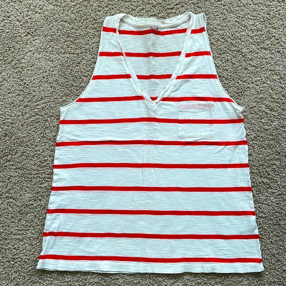 Madewell Whisper Cotton V-Neck Tank (Small)